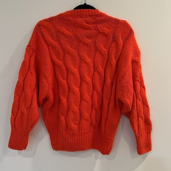 Women’s Orange Jumper Sweater Oversized size S long sleeve - Picture 5 of 9